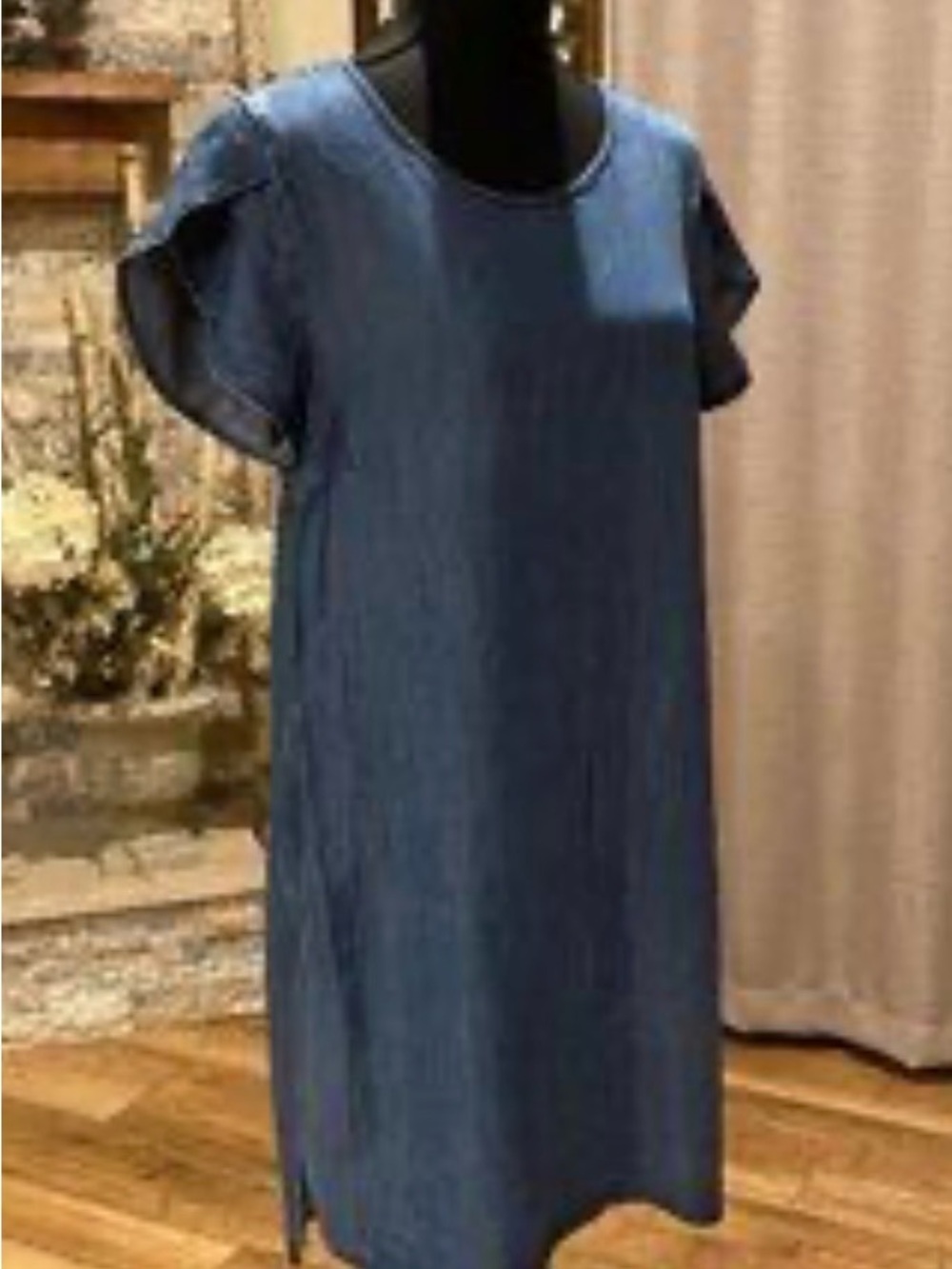 Daniel Cremieux Blue Denim-Style Midi Dress Annie dress size small